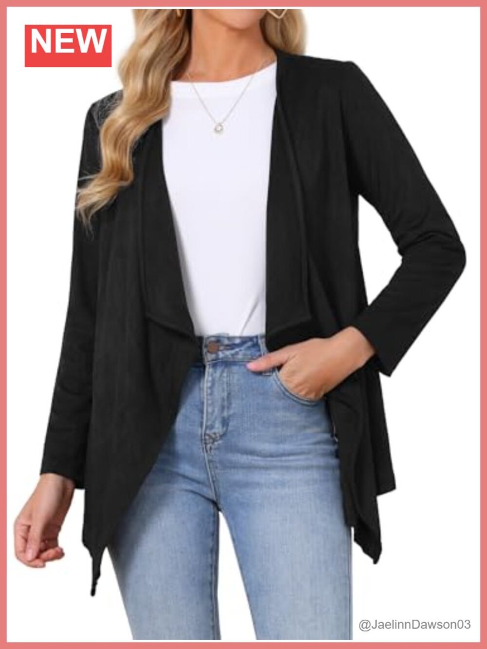 Women's Faux Suede Cardigan Lapel Draped Open Front Fall Jacket